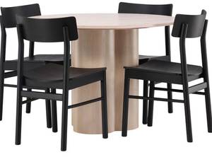 Essgruppe Olivia 24 (5-teilig) Weiß - Massivholz - 110 x 75 x 110 cm