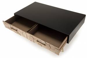 Schwarzer Couchtisch mit 2 Schubladen Beige - Holz teilmassiv - 60 x 43 x 110 cm