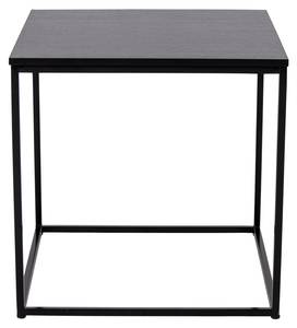 Table basse Viggo Noir - En partie en bois massif - 45 x 45 x 45 cm