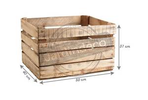 Caisse en bois rustique Bois massif - 50 x 31 x 40 cm