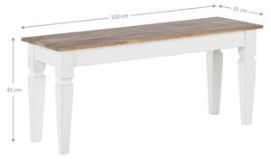 Sitzbank 100x35x45cm Natur/weiß Massivholz - 35 x 45 x 100 cm