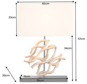 Tischlampe WAVE Schwarz - Holz - Weiß