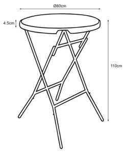 Table haute pliante Ljusnarsberg Blanc - 80 x 110 x 80 cm