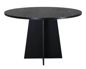 Table à manger Bootcut Noir - Bois manufacturé - En partie en bois massif - 110 x 75 x 110 cm