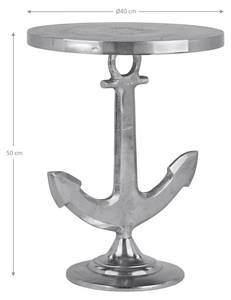 Table d'appoint ronde Ø 40x50cm argenté Argenté - Métal - 40 x 50 x 40 cm