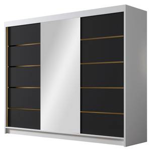 Kleiderschrank Amber VI Schwarz - Weiß - Breite: 250 cm