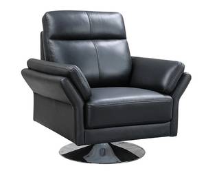 Fauteuil pivotant LICEU Noir - Cuir véritable - 88 x 94 x 92 cm