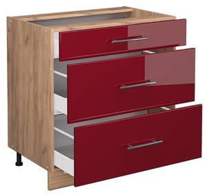 Küchenunterschrank Fame-Line 38632 Braun - Hochglanz Bordeaux