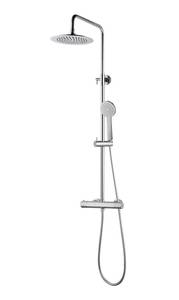 Colonne de douche simple ATEYA Argenté - Métal - 35 x 126 x 28 cm