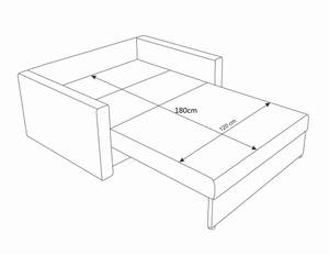 Sofa HEVI Schwarz - Rot - Breite: 132 cm