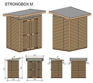 Holz Gartenhaus StrongBox M Durchscheinend