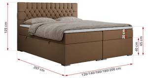 Boxspringbett PERA Breite: 180 cm - H4 - Kunstleder