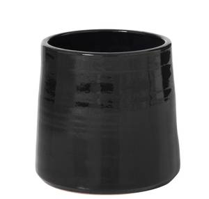 Cache pot rond en céramique noir 23x21.5 Schwarz - Keramik - Ton - 23 x 22 x 23 cm