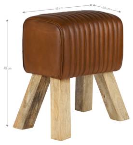 Sitzhocker 43x48x30cm Braun, Mangoholz Braun - Massivholz - 30 x 48 x 43 cm