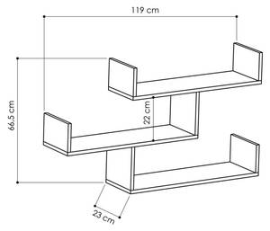 Regal Nebulon Weiß - Holzwerkstoff - 23 x 67 x 119 cm