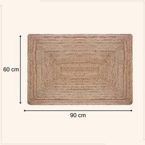 Teppich gewebt Beige 60 x 90 cm Beige - Textil - 60 x 1 x 90 cm