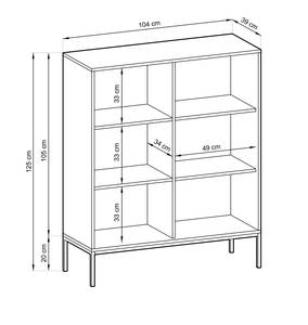 Highboard Vellore Grau - Holzwerkstoff