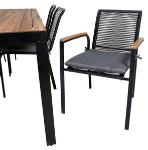 Gartenmöbel-Set Bois Schwarz - Metall - 90 x 76 x 205 cm