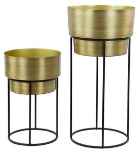 Blumentopf Nizi 2er Set Gold - Metall - 38 x 76 x 38 cm