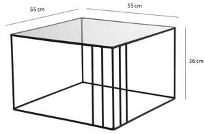 Wohnzimmertisch Doradus Schwarz - Glas - 55 x 36 x 55 cm