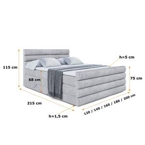 Boxspringbett CELESTIA-Z KING Grau - Breite: 120 cm