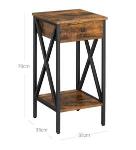 Beistelltisch Nachttisch Braun - Holzwerkstoff - 35 x 70 x 35 cm