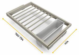 Hosenstangen für Schränke 7er-Set Hochglanz Grau - Breite: 78 cm