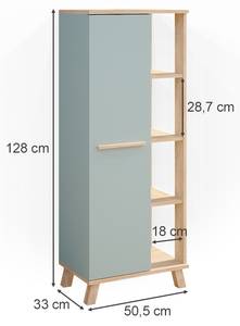 Midischrank „Ciro" Mintgrün/Sonoma Braun - Grün - Holzwerkstoff - 50 x 128 x 33 cm