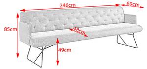 Esszimmerbank CHARME Cremeweiß - Breite: 246 cm