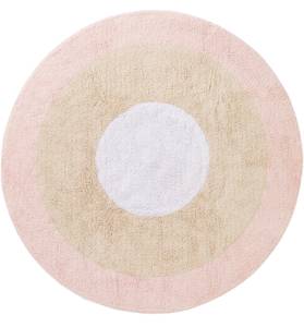 Waschbarer Kinderteppich rund Inka 2 Pink - Naturfaser - 150 x 1 x 150 cm
