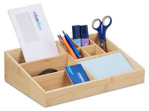 Bambus Schreibtisch Organizer 9 Fächer Braun - Bambus - Holzwerkstoff - 33 x 9 x 21 cm