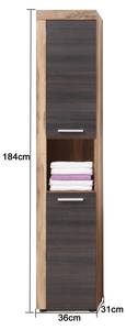 Badschrank CancunBoom Braun - Holz teilmassiv - 36 x 184 x 31 cm