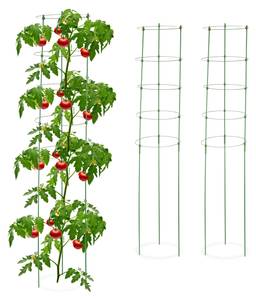 Lot de 3 tuteurs à plantes 150 cm Vert - Métal - Matière plastique - 28 x 150 x 28 cm