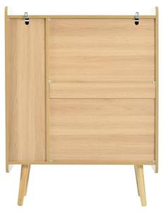 Sideboard Kommode Coeus Ⅲ Braun - Holzwerkstoff - Metall - Polyrattan - Massivholz - Holzart/Dekor - 35 x 106 x 80 cm