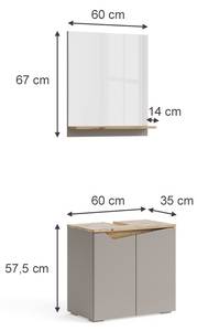 Badmöbel-Kombination Marelle 47696 Beige - Braun - Holzwerkstoff - 60 x 57 x 35 cm