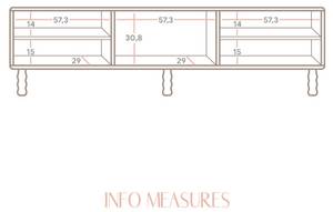 TV-Lowboard Malaret Massivholz - Holzart/Dekor - 180 x 50 x 35 cm