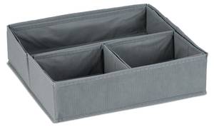 4-teiliger Schubladen Organizer Vlies Grau - Textil - 35 x 10 x 33 cm