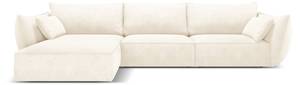 Ecksofa KAELLE 4 Sitzplätze Hochglanz Beige