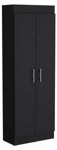 Armoire Népal Noir - Bois manufacturé - Matière plastique - 60 x 170 x 31 cm