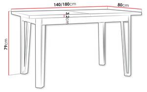 Tisch Ikon V L Braun - Holz teilmassiv - 140 x 79 x 80 cm