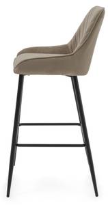 Barhocker VASTO Velour Beige - Hellbraun