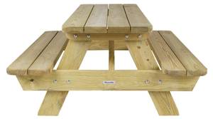 MaximaVida Kinder-Picknicktisch aus Holz Braun - Massivholz - Holzart/Dekor - 96 x 50 x 100 cm