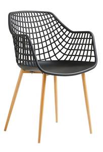 Chaises LUCIA (Lot de 4) Noir - Doré