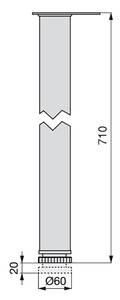 Tischbeine Durchmesser 60mm aus Stahl Silber - Metall - 26 x 7 x 72 cm