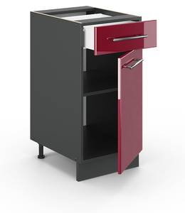 Meuble cuisine Fame-Line 35552 Anthracite - Bordeaux brillant