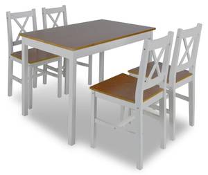 Table et chaise de salle à manger Marron - Bois massif - Bois/Imitation - 65 x 73 x 108 cm