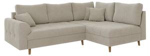 Ecksofa und Hocker Oskar Beige - Armlehne davorstehend rechts - Ecke davorstehend links