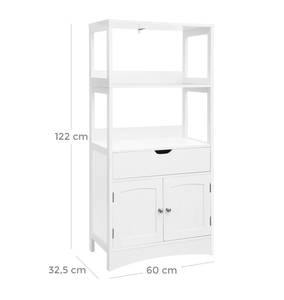 Badezimmerschrank Weiß - Holzwerkstoff - 33 x 122 x 60 cm