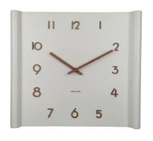 Horloge murale Sole Squared Raised Rim Blanc