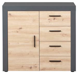 Commode T Gris - En partie en bois massif - 94 x 86 x 40 cm